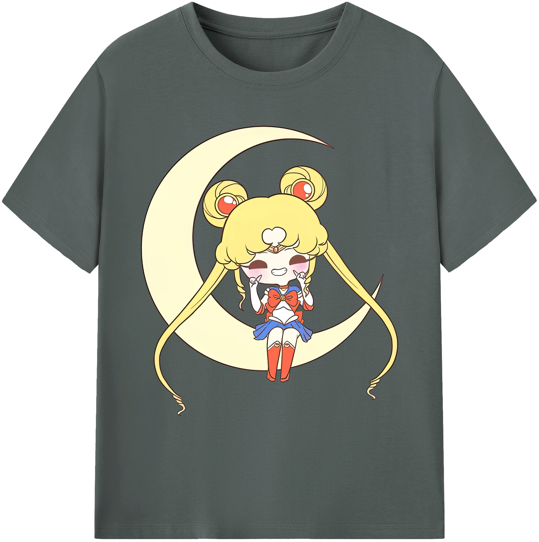 （画像用） 美少女戦士セーラームーン 月野 うさぎ つきの うさぎ Sailor Moon Tsukino Usagi 綿100％ メンズ半袖Tシャツ｜肌触りやわらか＆通気性